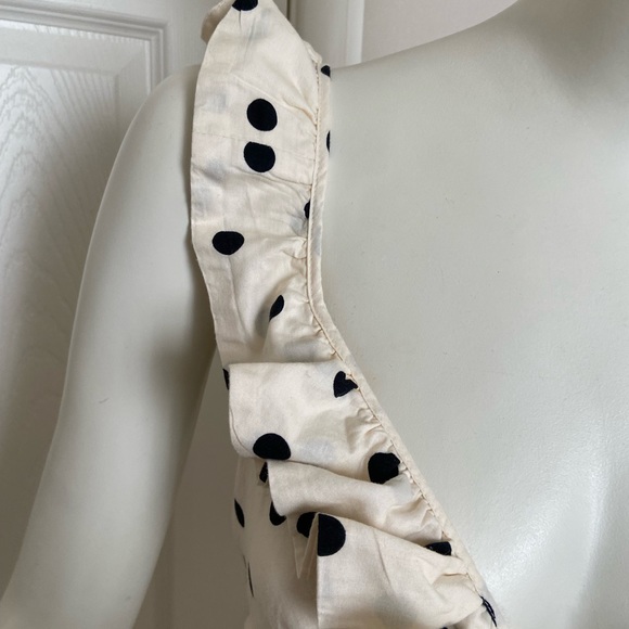 MABLE Gwendolyn Ruffle Top Polka Dot Romper Size Large - Picture 2 of 12